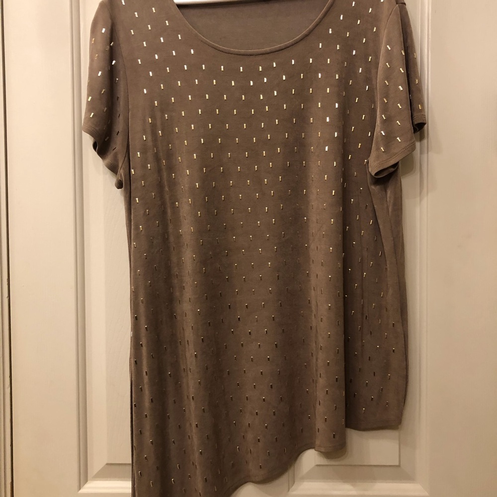 Asymmetrical gold blouse